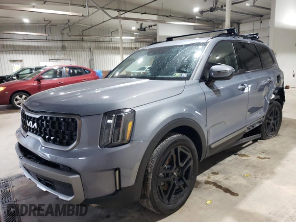 2023 Kia Telluride EX X-Line with VIN 5XYP3DGC8PG372784, listed as a Copart auction lot 51593535 with 12,353 mi miles and Salvage title. Bid and sale history available at DreamBid. Image 1.