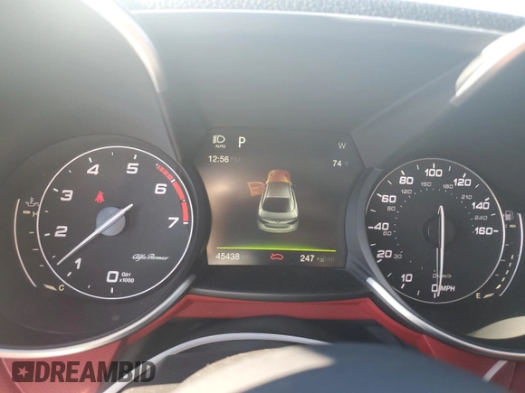 2017 Alfa Romeo Giulia with VIN ZARFAEBN3H7546703, listed as a Copart auction lot 82305614 with 45,438 mi miles and Salvage Title. Bid and sale history available at carsss.com. Image 9.