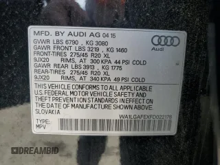 2015 Audi Q7 Premium Plus с VIN WA1LGAFEXFD022178, выставлен на аукционе Copart как лот 58393895 с пробегом 268 454 миль миль и Чистый • Clean title. История ставок и продаж доступна на DreamBid. Изображение 13.