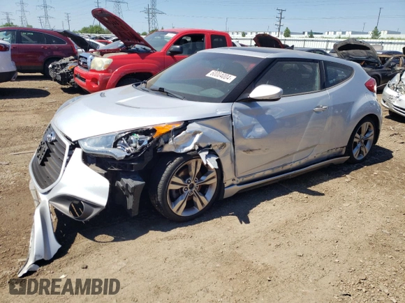 2013 Hyundai Veloster Turbo with VIN KMHTC6AE4DU096033, listed as a Copart auction lot 60004004 with 94,928 mi miles and Salvage title. Bid and sale history available at DreamBid. Image 1.