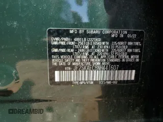 2022 Subaru Forester Premium with VIN JF2SKAEC8NH441607, listed as a Copart auction lot 52651735 with 31,761 mi miles and Salvage title. Bid and sale history available at DreamBid. Image 14.