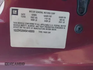 2005 Pontiac G6 GT with VIN 1G2ZH528454148009, listed as a IAAI auction lot 42415436 with 195,408 mi miles and . Bid and sale history available at DreamBid. Image 9.