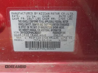 2017 Nissan Note SV с VIN 3N1CE2CP4HL352227, выставлен на аукционе IAAI как лот 42297732 с пробегом 86 747 миль миль и . История ставок и продаж доступна на DreamBid. Изображение 9.