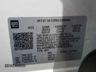 2024 Buick Encore GX Preferred с VIN KL4AMBSL7RB023931, выставлен на аукционе Copart как лот 60340895 с пробегом 33 799 миль миль и На запчасти • Non repairable. История ставок и продаж доступна на DreamBid. Изображение 13.