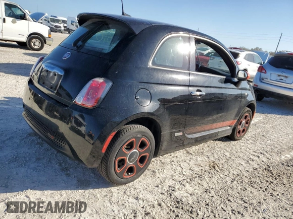 2017 FIAT 500e with VIN 3C3CFFGE0HT625193, listed as a Copart auction lot 77693964 with 0 mi miles and Salvage Title. Bid and sale history available at carsss.com. Image 3.