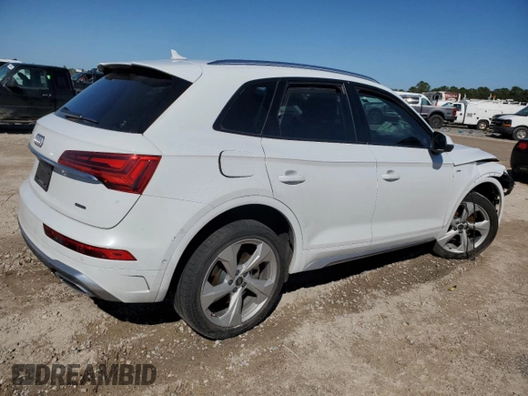 2023 Audi Q5 S line Prestige with VIN WA1FAAFY7P2171072, listed as a Copart auction lot 47127515 with 21,832 mi miles and Salvage Title. Bid and sale history available at carsss.com. Image 3.