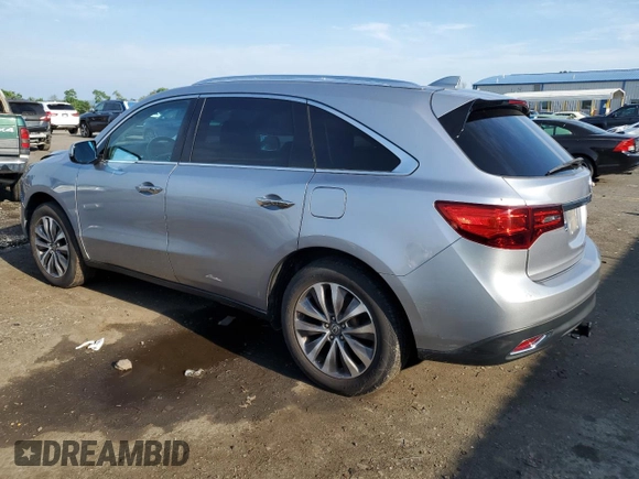 2016 Acura MDX Technology with VIN 5FRYD4H47GB062513, listed as a Copart auction lot 62311665 with 124,975 mi miles and Salvage title. Bid and sale history available at DreamBid. Image 2.