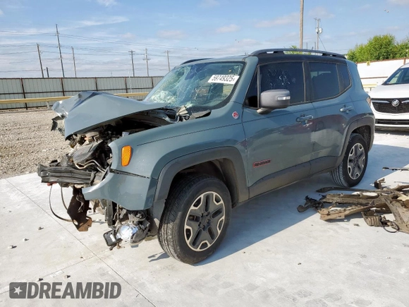 2015 Jeep Renegade Trailhawk with VIN ZACCJBCT7FPC17933, listed as a Copart auction lot 59749325 with Not provided miles and Salvage title. Bid and sale history available at DreamBid. Image 1.