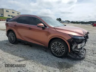2024 Lexus RX 450h+ Luxury with VIN JTJCJMGA2R2012259, listed as a Copart auction lot 55716775 with 23,943 mi miles and Salvage title. Bid and sale history available at DreamBid. Image 4.