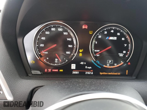 2021 BMW M2 Competition with VIN WBS2U7C00M7H59628, listed as a Copart auction lot 71057954 with 26,581 mi miles and Non Repairable. Bid and sale history available at carsss.com. Image 9.