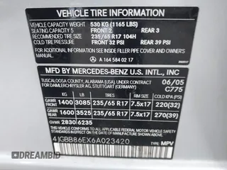2006 Mercedes-Benz M 350 with VIN 4JGBB86EX6A023420, listed as a IAAI auction lot 41897864 with 175,475 mi miles and . Bid and sale history available at DreamBid. Image 9.
