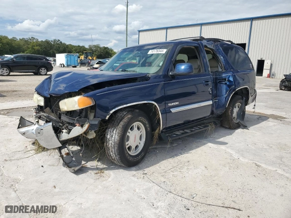 2002 GMC Yukon SLT with VIN 1GKEC13Z02R302548, listed as a Copart auction lot 74178344 with 120,174 mi miles and Salvage Title. Bid and sale history available at carsss.com. Image 1.