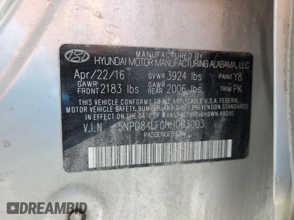 2017 Hyundai Elantra SE z VIN 5NPD84LF0HH063003, wystawiony jako Copart lot #56899785 z przebiegiem 167 502 mil mil oraz Szkoda całkowita • Salvage title. Historia ofert i sprzedaży dostępna na DreamBid. Obrazek 13.