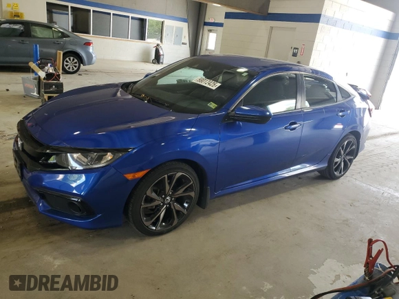 2019 Honda Civic Sport with VIN 2HGFC2F83KH600151, listed as a Copart auction lot 58012425 with 28,686 mi miles and Salvage title. Bid and sale history available at DreamBid. Image 1.