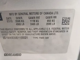 2014 Chevrolet Impala LS with VIN 2G1WA5E39E1105521, listed as a IAAI auction lot 42139820 with 168,063 mi miles and . Bid and sale history available at DreamBid. Image 9.
