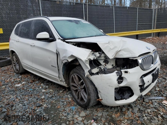 2017 BMW X3 xDrive35i with VIN 5UXWX7C56H0U39977, listed as a Copart auction lot 41337845 with 119,286 mi miles and Salvage Title. Bid and sale history available at DreamBid. Image 4.