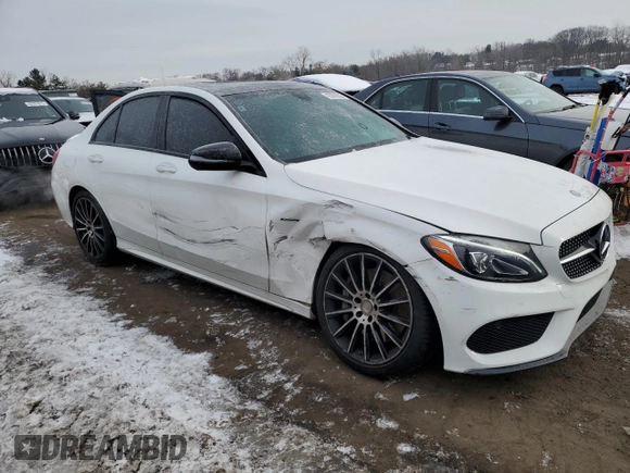 2016 Mercedes-Benz C 450 AMG with VIN 55SWF6EB5GU110266, listed as a Copart auction lot 43308835 with 42,148 mi miles and Salvage title. Bid and sale history available at DreamBid. Image 4.