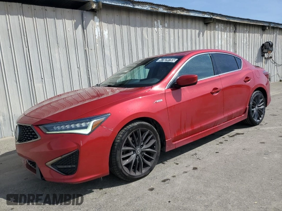 2019 Acura ILX w/Premium/A-Spec Pkg with VIN 19UDE2F85KA003583, listed as a Copart auction lot 47829755 with 92,990 mi miles and Clean Title. Bid and sale history available at carsss.com. Image 1.