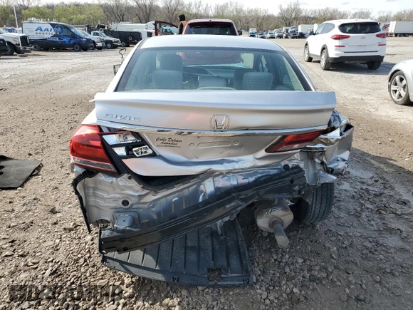 2015 Honda Civic Sedan LX with VIN 19XFB2F59FE206405, listed as a Copart auction lot 51290785 with 174,936 mi miles and Salvage Title. Bid and sale history available at carsss.com. Image 6.