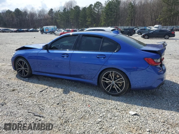 2021 BMW 3 Series 330i with VIN 3MW5R1J0XM8C03213, listed as a Copart auction lot 49026035 with 54,051 mi miles and Salvage Title. Bid and sale history available at carsss.com. Image 2.