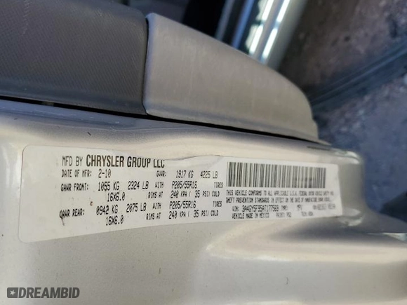 2010 Chrysler PT Cruiser Classic with VIN 3A4GY5F95AT177569, listed as a Copart auction lot 72654054 with NaN miles and Salvage Title. Bid and sale history available at carsss.com. Image 12.