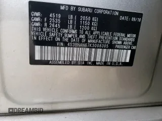 2019 Subaru Legacy Limited with VIN 4S3BNAN67K3008305, listed as a Copart auction lot 50177153 with 44,481 mi miles. Bid and sale history available at carsss.com. Image 12.