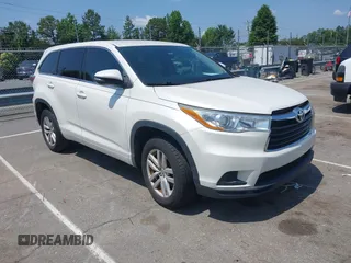 2014 Toyota Highlander LE z VIN 5TDZARFH8ES006333, wystawiony jako IAAI lot #42457836 z przebiegiem 177 747 mil mil oraz . Historia ofert i sprzedaży dostępna na DreamBid. Obrazek 1.