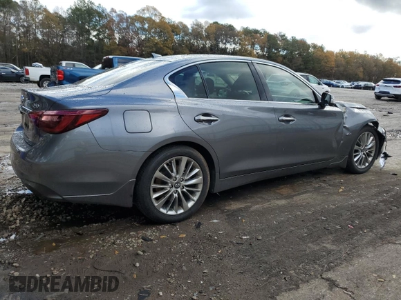 2019 Infiniti Q50 Sport with VIN JN1EV7AP6KM515983, listed as a Copart auction lot 84332744 with 59,812 mi miles and Salvage title. Bid and sale history available at DreamBid. Image 3.