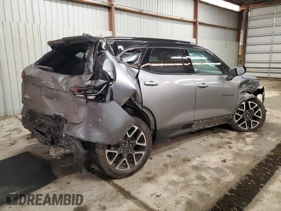 2024 Chevrolet Blazer RS z VIN 3GNKBKRS7RS160053, wystawiony jako Copart lot #43131605 z przebiegiem 18 443 mil mil oraz Szkoda całkowita • Salvage title. Historia ofert i sprzedaży dostępna na DreamBid. Obrazek 3.