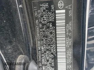 2011 Toyota Prius I with VIN JTDKN3DU2B5320872, listed as a Copart auction lot 54941855 with 189,276 mi miles and Salvage Title. Bid and sale history available at DreamBid. Image 12.
