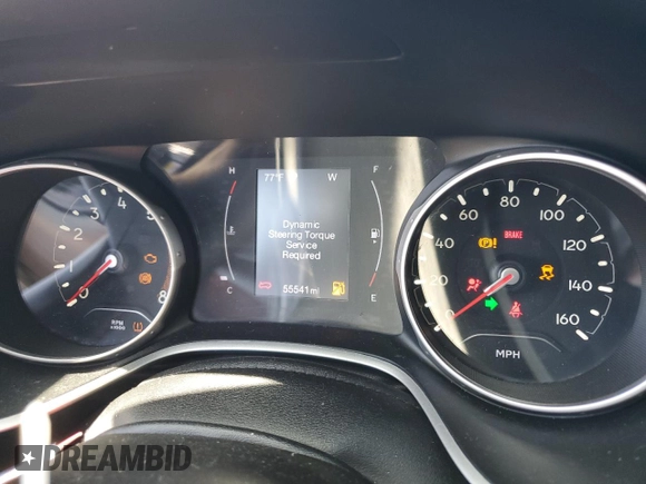 2020 Jeep Compass Altitude with VIN 3C4NJCBB4LT205864, listed as a Copart auction lot 51979885 with 55,541 mi miles and Salvage Title. Bid and sale history available at carsss.com. Image 9.