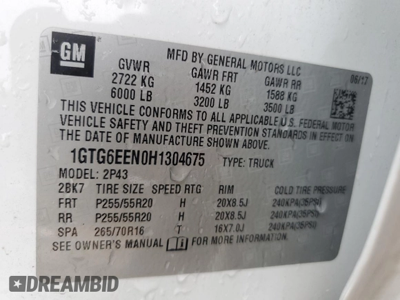 2017 GMC Canyon 4WD Denali with VIN 1GTG6EEN0H1304675, listed as a Copart auction lot 85308484 with 217,152 mi miles and Salvage Title. Bid and sale history available at carsss.com. Image 13.