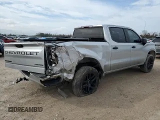 2022 Chevrolet Silverado 1500 Custom with VIN 1GCPABEK8NZ564404, listed as a Copart auction lot 47137815 with 24,760 mi miles and Salvage Title. Bid and sale history available at DreamBid. Image 3.