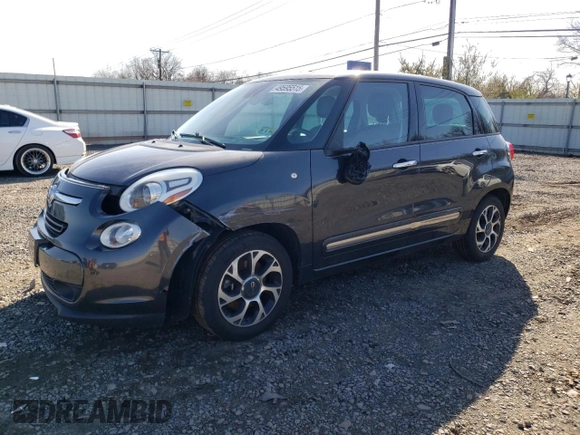 2014 FIAT 500L Lounge with VIN ZFBCFACH0EZ004946, listed as a Copart auction lot 49595515 with 98,669 mi miles and Salvage Title. Bid and sale history available at carsss.com. Image 1.