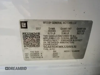 2018 Buick Enclave Avenir with VIN 5GAERDKWXJJ160131, listed as a Copart auction lot 80261484 with 114,059 mi miles and Salvage Title. Bid and sale history available at DreamBid. Image 13.