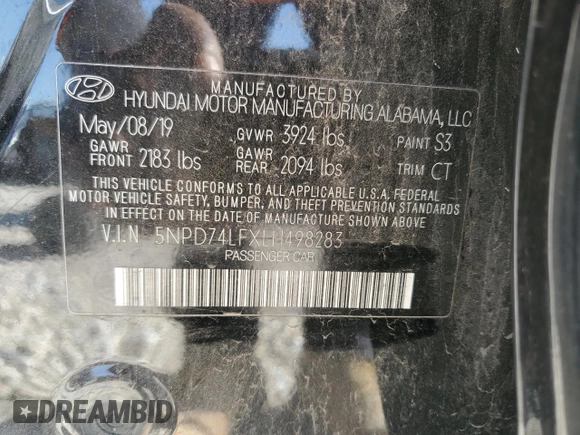 2020 Hyundai Elantra SE z VIN 5NPD74LFXLH498283, wystawiony jako Copart lot #56732845 z przebiegiem 68 079 mil mil oraz Szkoda całkowita • Salvage title. Historia ofert i sprzedaży dostępna na DreamBid. Obrazek 12.