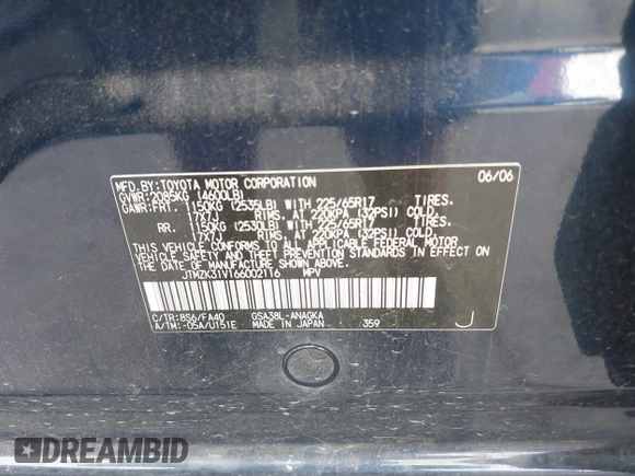 2006 Toyota RAV4 Limited with VIN JTMZK31V166002116, listed as a IAAI auction lot 42060603 with 131,831 mi miles and . Bid and sale history available at DreamBid. Image 9.