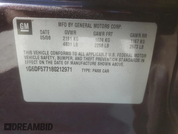 2008 Cadillac CTS RWD w/1SA with VIN 1G6DF577180212971, listed as a Copart auction lot 50298905 with 161,748 mi miles and Salvage Title. Bid and sale history available at carsss.com. Image 14.