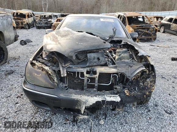 2002 Mercedes-Benz S-Class 5.0L with VIN WDBNG75J72A274447, listed as a Copart auction lot 45355435 with 0 mi miles and Salvage Title. Bid and sale history available at carsss.com. Image 5.