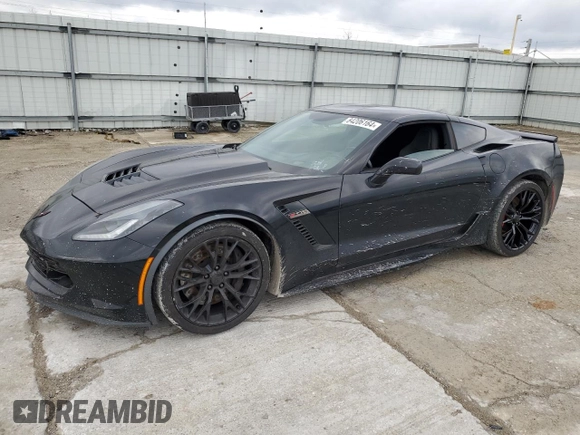 2019 Chevrolet Corvette Z06 2LZ with VIN 1G1YS2D68K5605471, listed as a Copart auction lot 84206164 with 87,844 mi miles and Salvage Title. Bid and sale history available at carsss.com. Image 1.