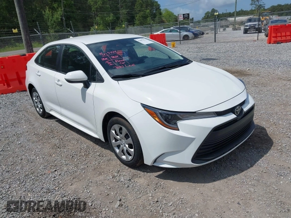 2025 Toyota Corolla LE with VIN 5YFB4MDE4SP280296, listed as a IAAI auction lot 42087813 with 9,384 mi miles. Bid and sale history available at carsss.com. Image 1.