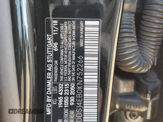 2019 Mercedes-Benz CLA with VIN WDDSJ4EB0KN752266, listed as a Copart auction lot 56408823 with 118,520 mi miles. Bid and sale history available at carsss.com. Image 14.