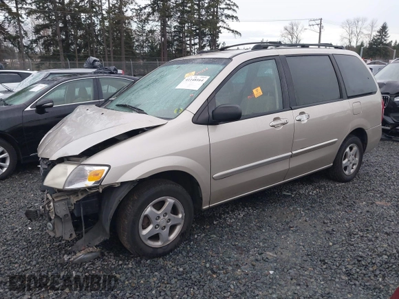 2001 Mazda MPV DX with VIN JM3LW28Y810184260, listed as a IAAI auction lot 41148164 with 237,533 mi miles. Bid and sale history available at carsss.com. Image 2.