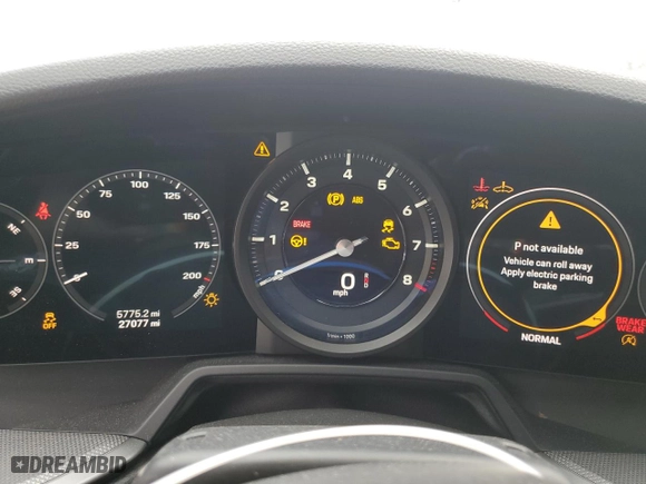 2020 Porsche 911 Carrera with VIN WP0AA2A9XLS205571, listed as a Copart auction lot 87834165 with 27077 miles and Salvage Title. Bid and sale history available at carsss.com. Image 9.