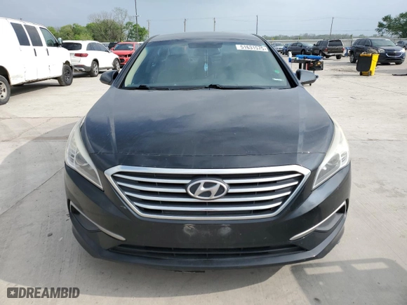 2017 Hyundai Sonata 2.4L with VIN 5NPE24AFXHH546698, listed as a Copart auction lot 51631575 with 0 mi miles and Clean Title. Bid and sale history available at carsss.com. Image 5.