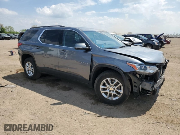2019 Chevrolet Traverse LT Cloth z VIN 1GNERGKW5KJ291265, wystawiony jako Copart lot #55849985 z przebiegiem 52 651 mil mil oraz Szkoda całkowita • Salvage title. Historia ofert i sprzedaży dostępna na DreamBid. Obrazek 4.