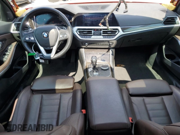 2020 BMW 3 Series 330i with VIN 3MW5R1J01L8B44177, listed as a Copart auction lot 53587184 with 54,326 mi miles and Salvage Title. Bid and sale history available at DreamBid. Image 8.