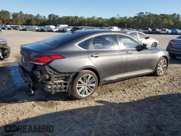 2018 Genesis G80 3.8L with VIN KMHGN4JE7JU249418, listed as a Copart auction lot 76242584 with 86,971 mi miles and Salvage Title. Bid and sale history available at carsss.com. Image 3.