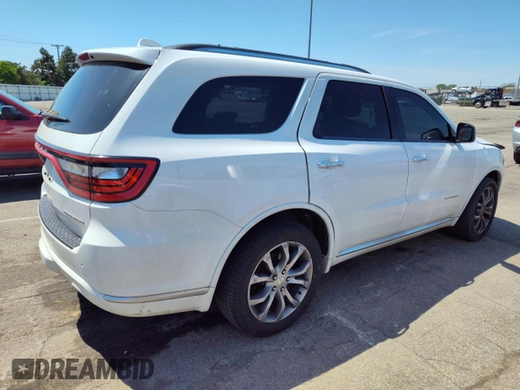 2016 Dodge Durango Citadel Anodized Platinum with VIN 1C4SDJET8GC403562, listed as a Copart auction lot 53485744 with 140,731 mi miles and Salvage title. Bid and sale history available at DreamBid. Image 3.