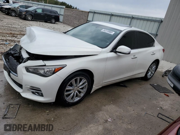 2015 Infiniti Q50 Premium with VIN JN1BV7AR8FM414003, listed as a Copart auction lot 54315965 with 102,596 mi miles and Non Repairable. Bid and sale history available at carsss.com. Image 1.